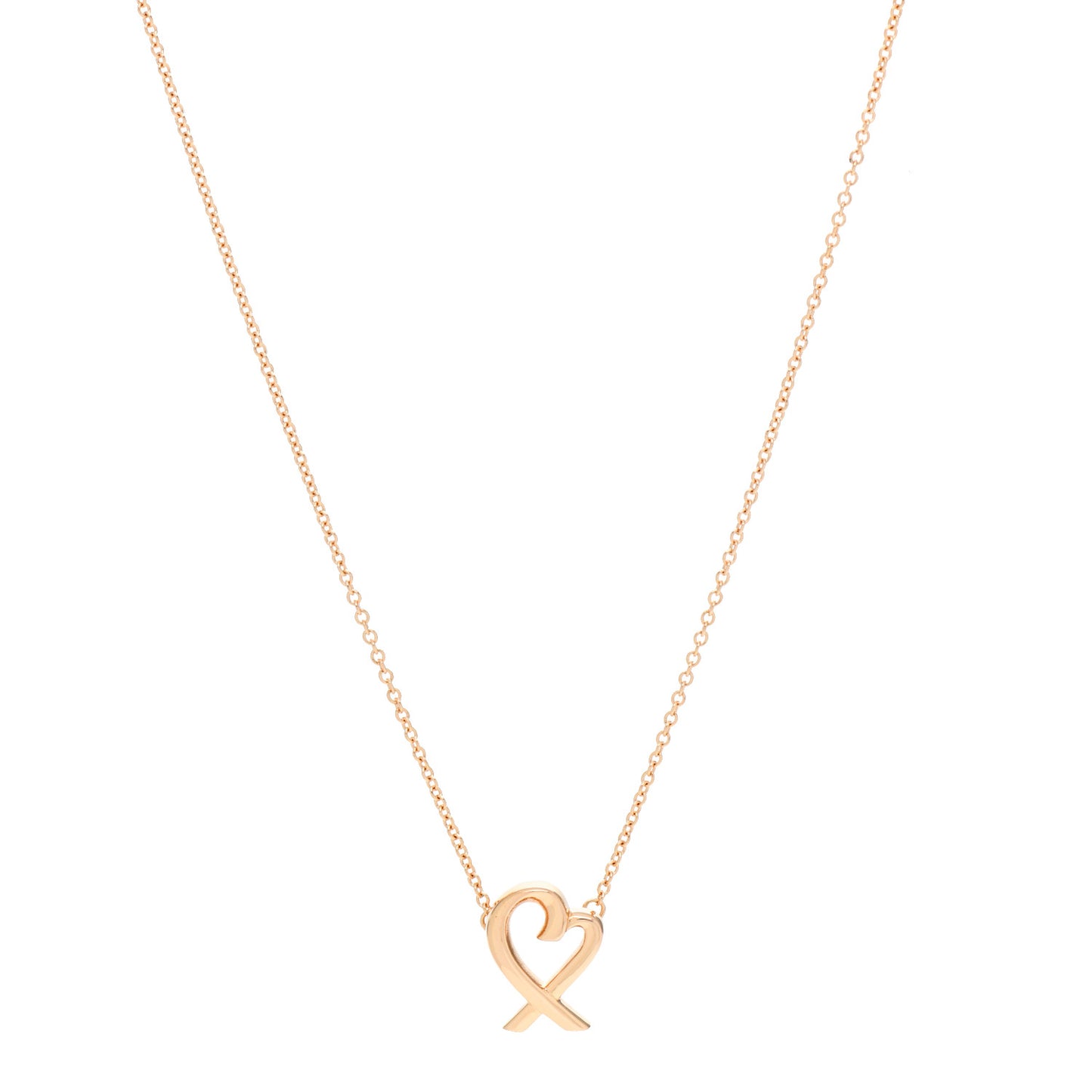 18K Rose Gold Mini Paloma Picasso Loving Heart Pendant Necklace