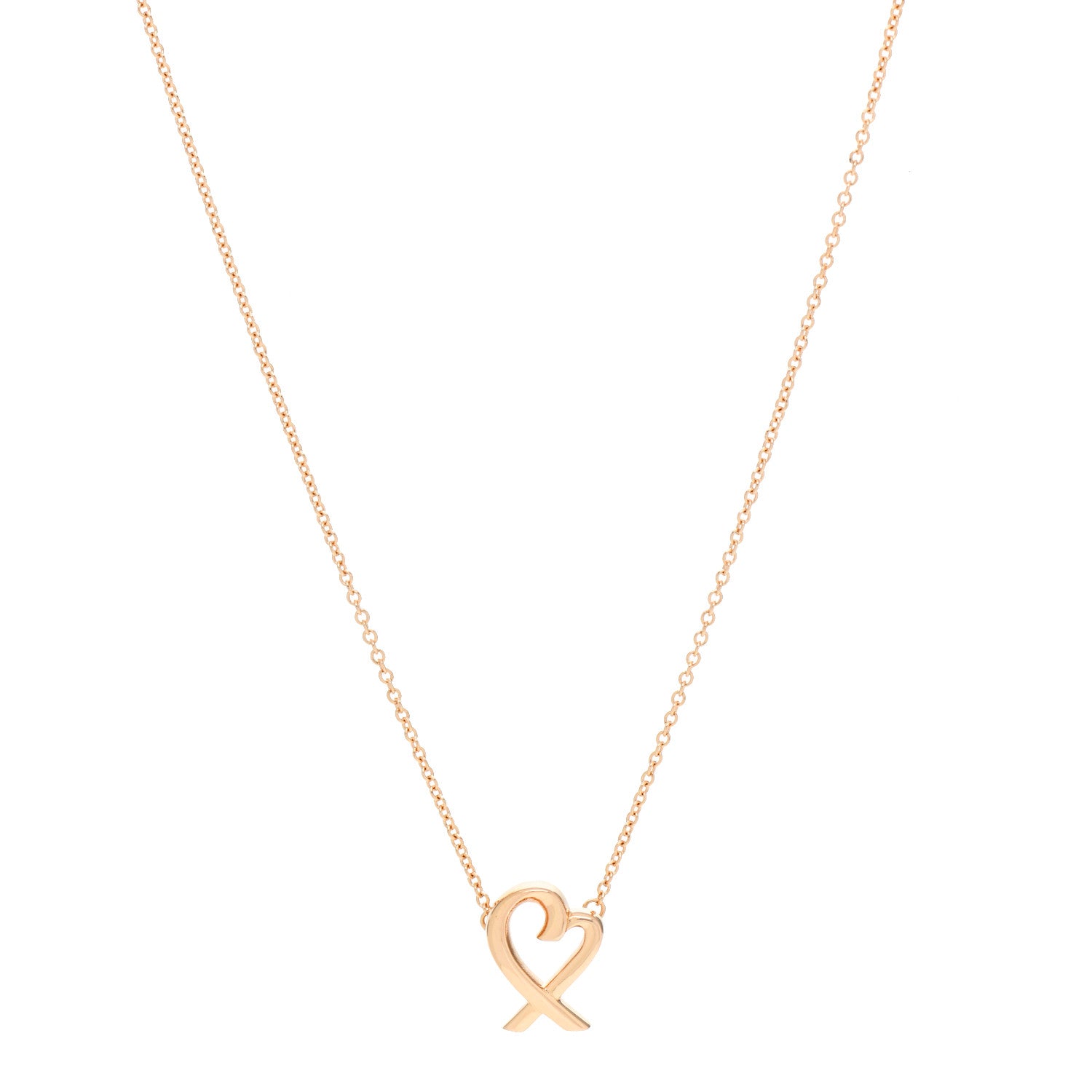 Tiffany 18K Rose Gold Mini Paloma Picasso Loving Heart Pendant Necklace 1 of 7