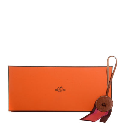 Hermes Hunter Cowhide Milo Lambskin Paddock Flot Bag Charm Rose Shocking Rouge H Rose Jaipur 5 of 5