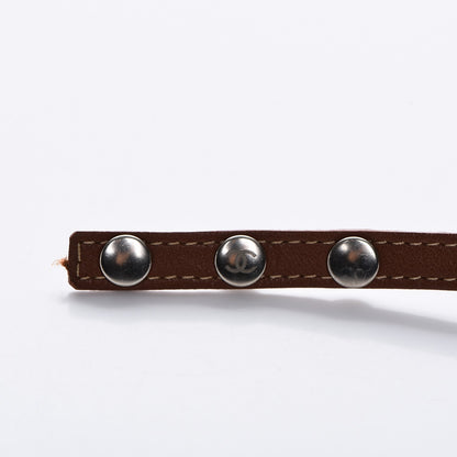 Chanel Calfskin Crystal Camellia Double Wrap Bracelet Brown 8 of 8
