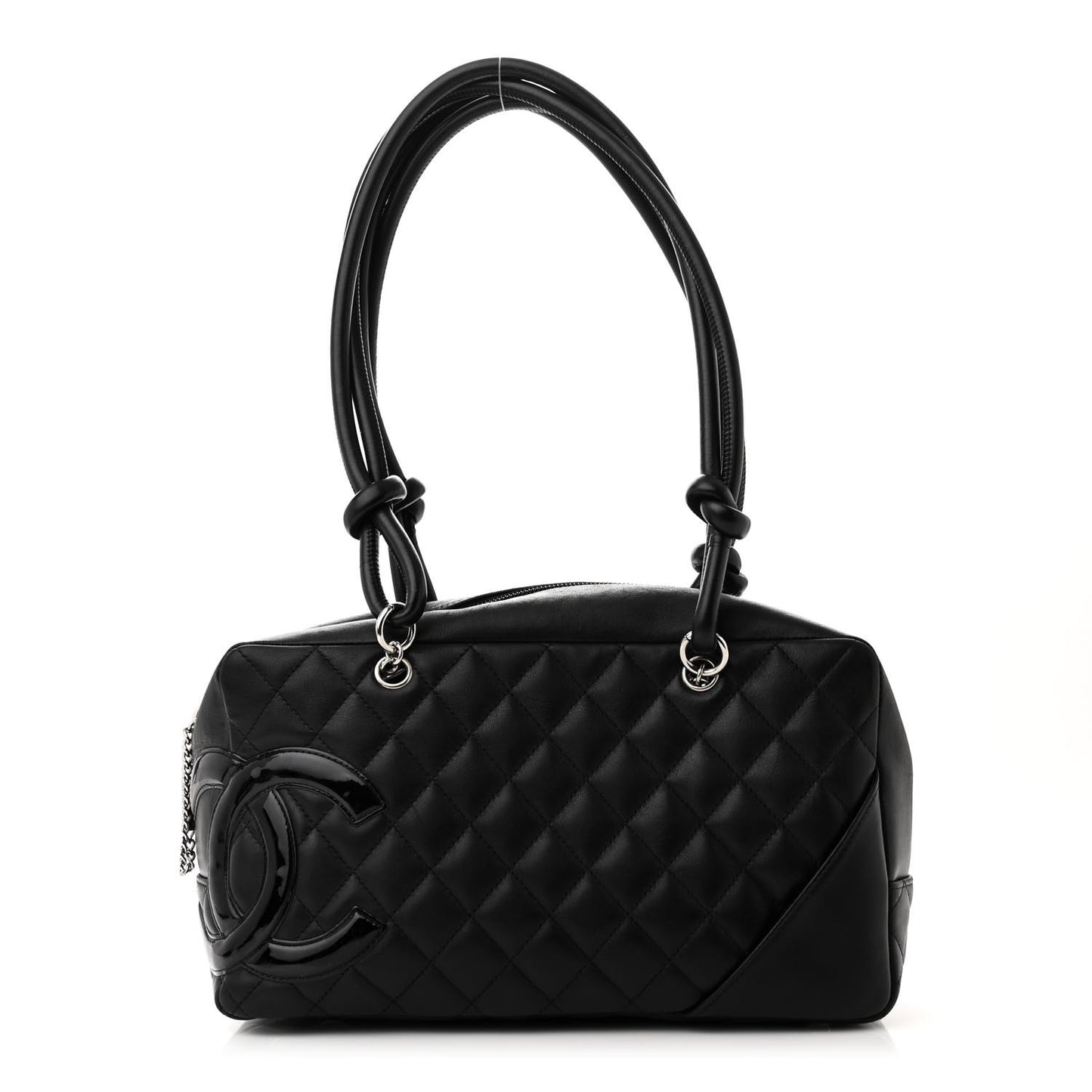 Calfskin Quilted Large Cambon Bowler Black
