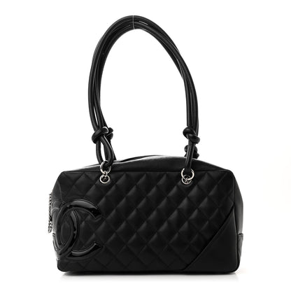 Chanel Calfskin Quilted Large Cambon Bowler Black 1 of 10