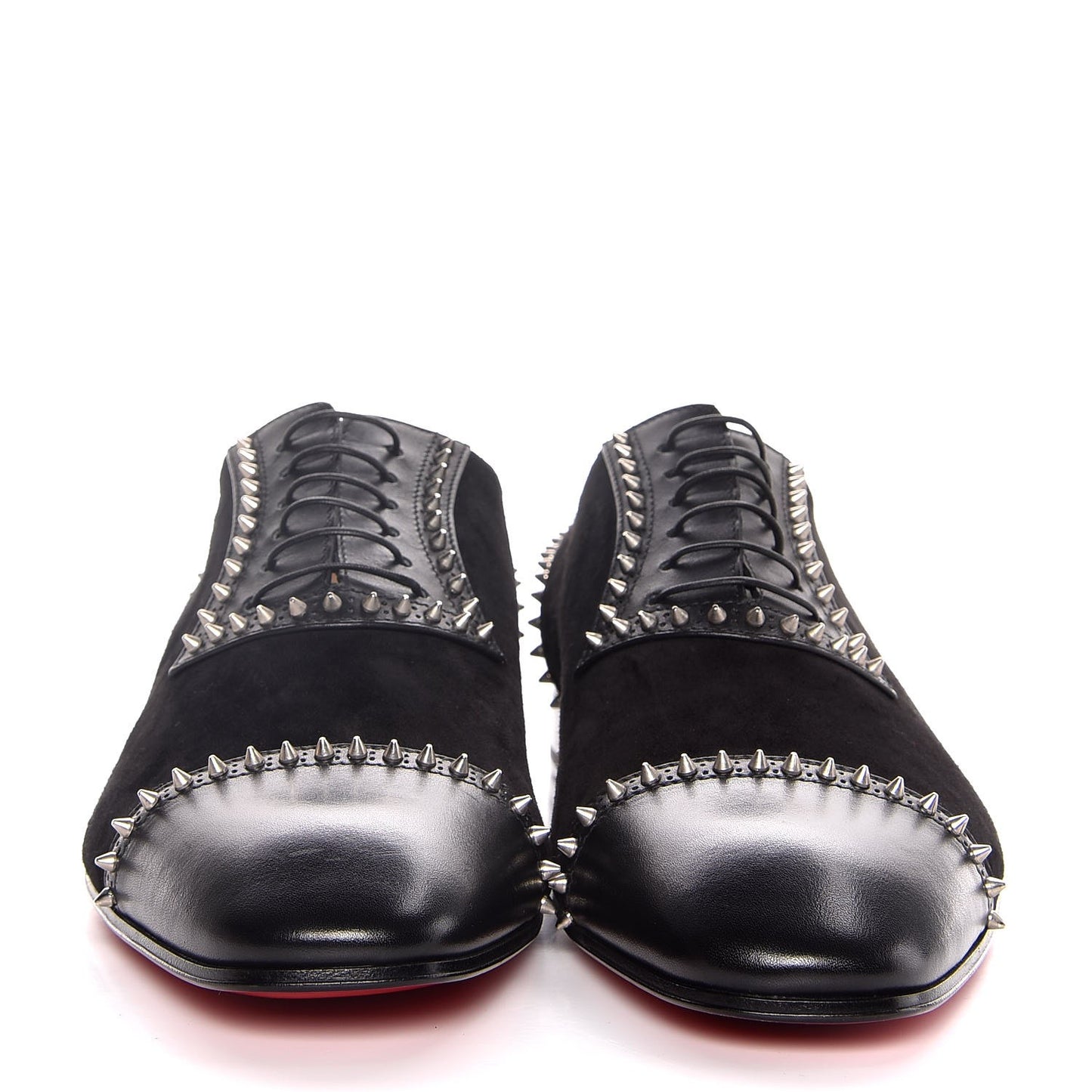 Mens Veau Velours Calfskin Mr Blake Spike Oxfords 42 Black Silver