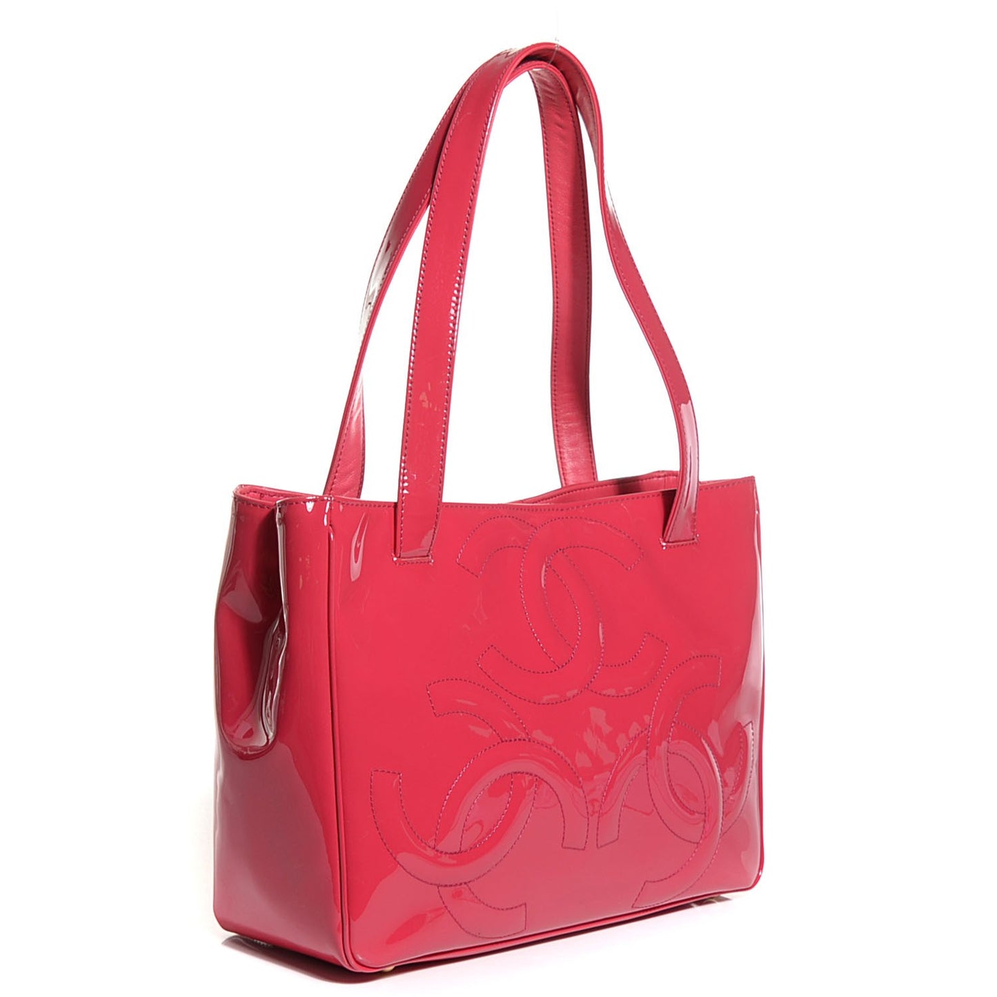 Patent CC Logo Tote Dark Pink