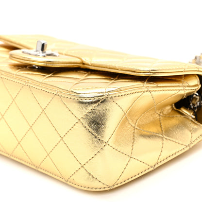 Chanel Metallic Lambskin Quilted Mini Rectangular Pearl Crush Flap  Gold 10 of 11