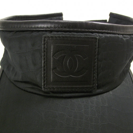 Chanel Nylon Leather Tennis Visor Black 3 of 3