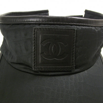 Chanel Nylon Leather Tennis Visor Black 3 of 3