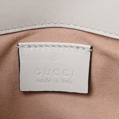 Gucci Calfskin Matelasse Super Mini GG Marmont Shoulder Bag White 6 of 9