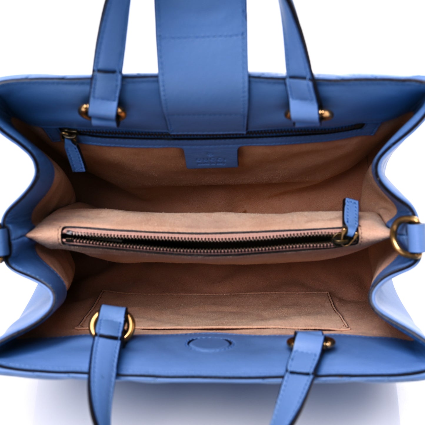 Calfskin Matelasse Small GG Marmont Tote Clear Sky Blue