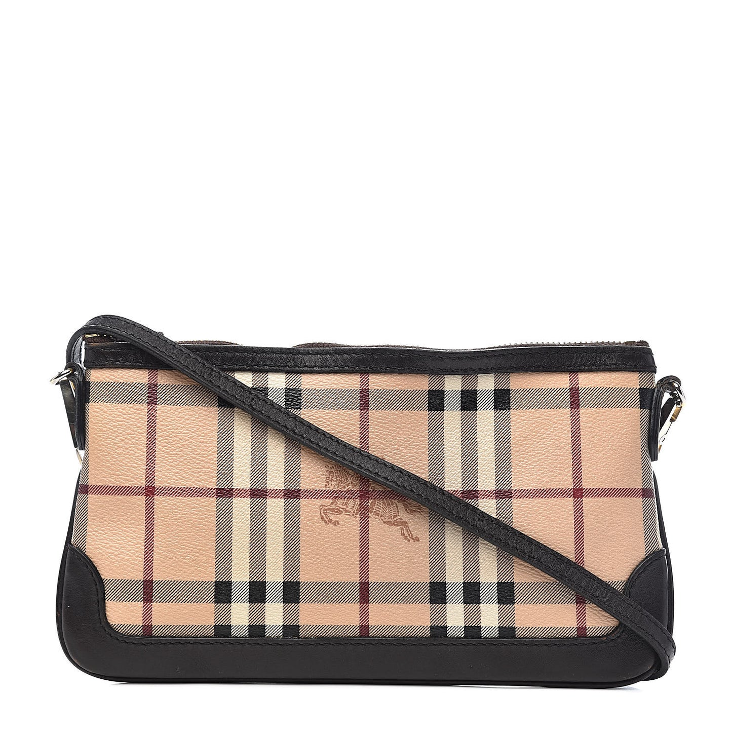 Haymarket Check Small Peyton Crossbody Clutch Bag Chocolate
