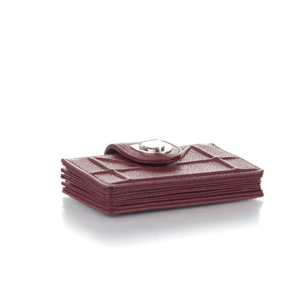 Christian Dior Grained Calfskin Cannage Diorama Card Holder Burgundy 4 of 7