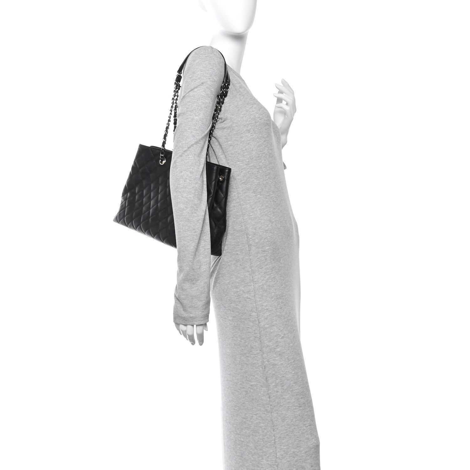 Chanel Caviar Quilted Small Shopping Tote  Black 2 of 14