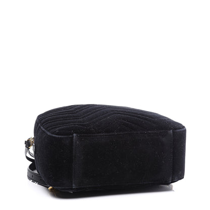 Gucci Velvet Matelasse GG Marmont Dome Backpack Black 3 of 10