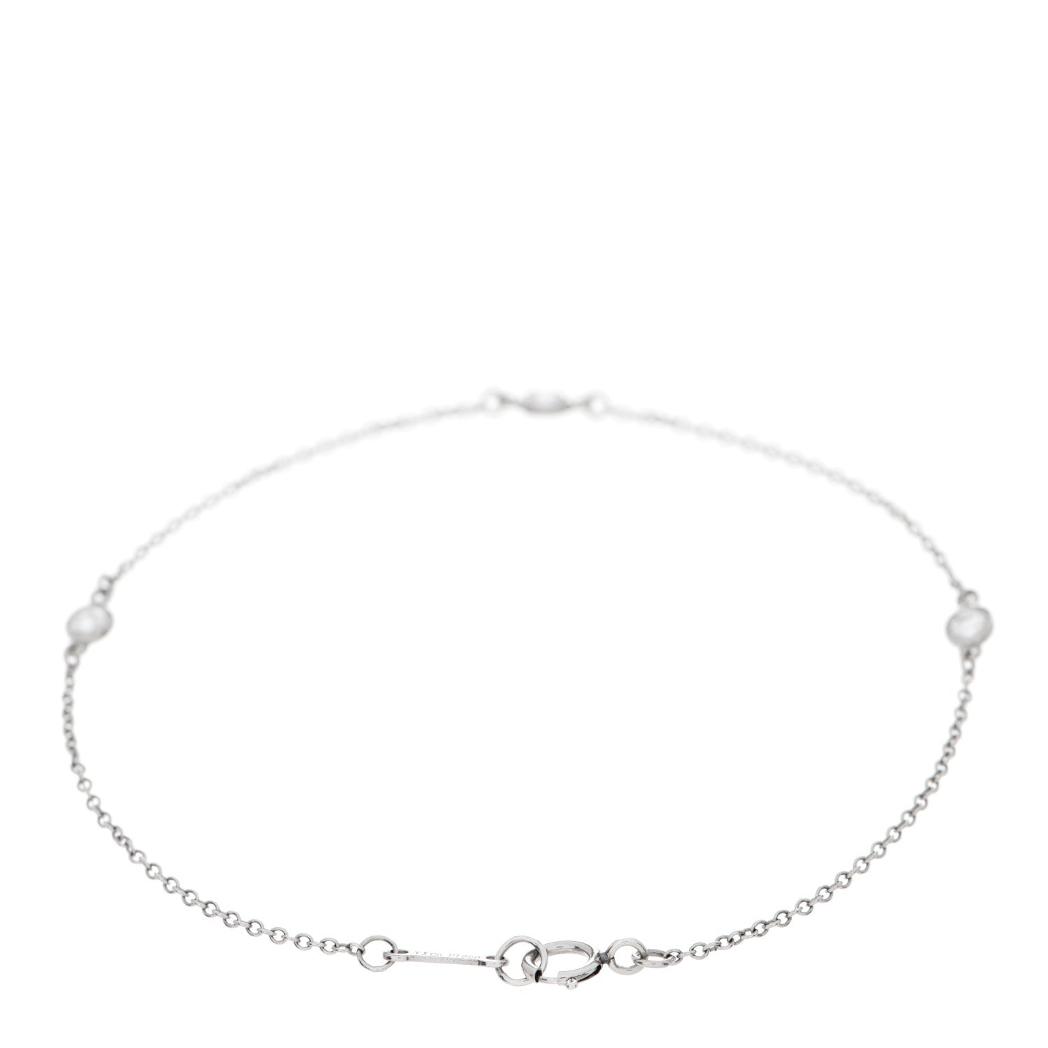 Tiffany Platinum Diamond .15ctw Elsa Peretti Diamonds by the Yard Station Bracelet 2 of 4