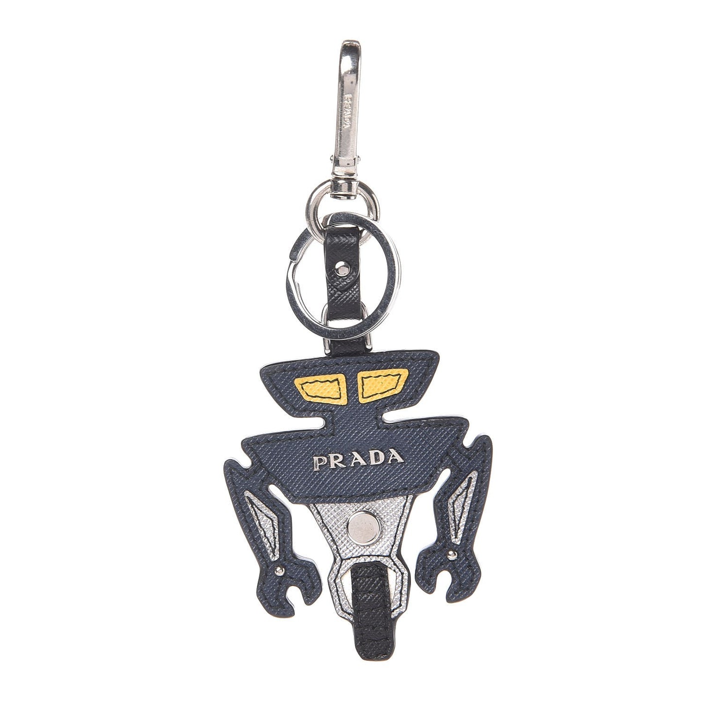 Saffiano Robot Trick Keychain Black