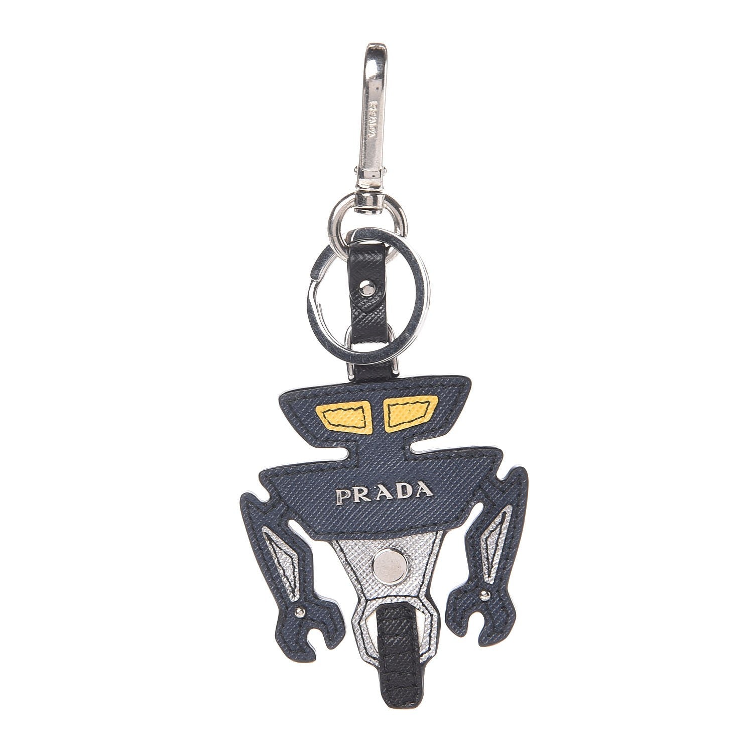Prada Saffiano Robot Trick Keychain Black 1 of 3