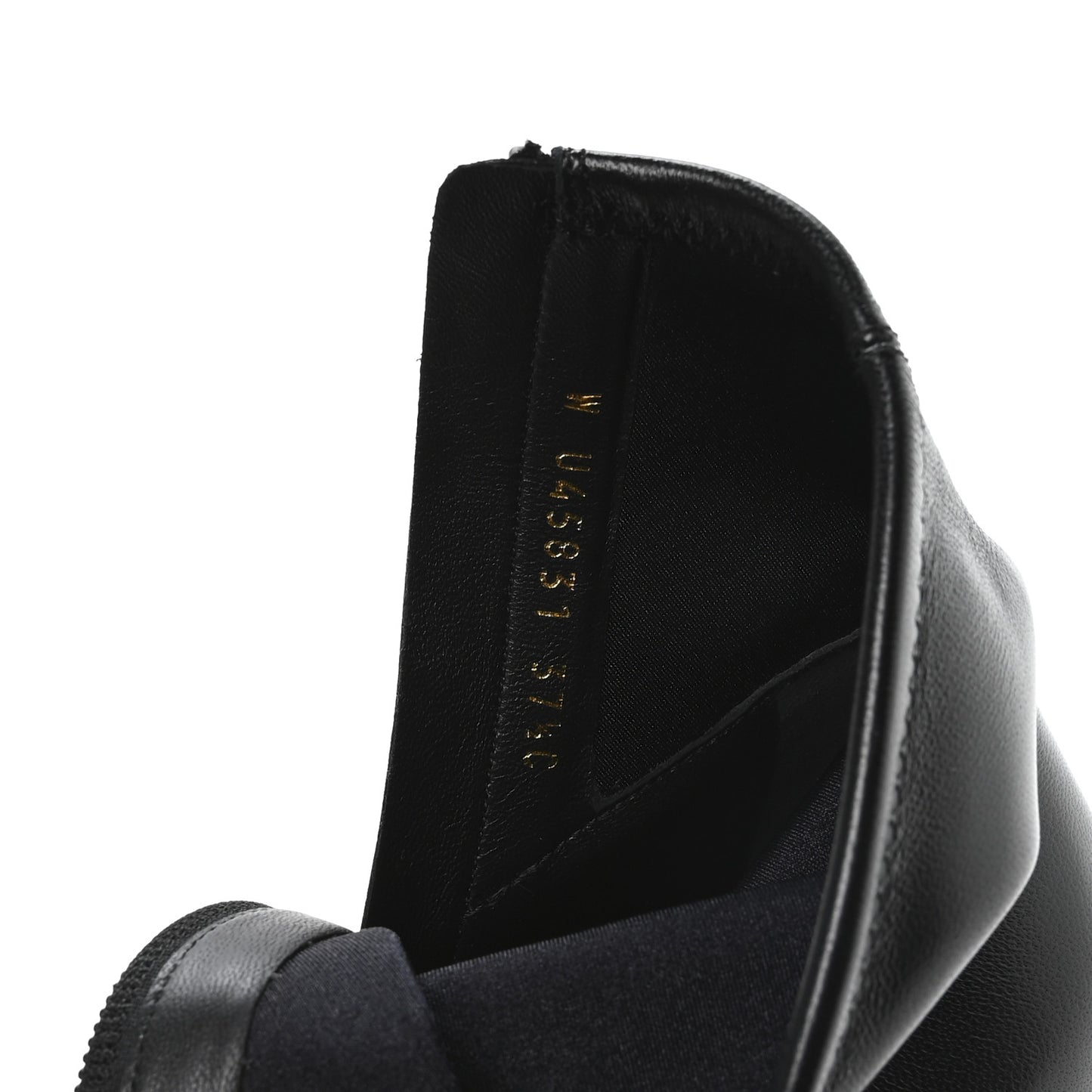 Stretch Lambskin Cap Toe CC Short Boots 37.5 Black