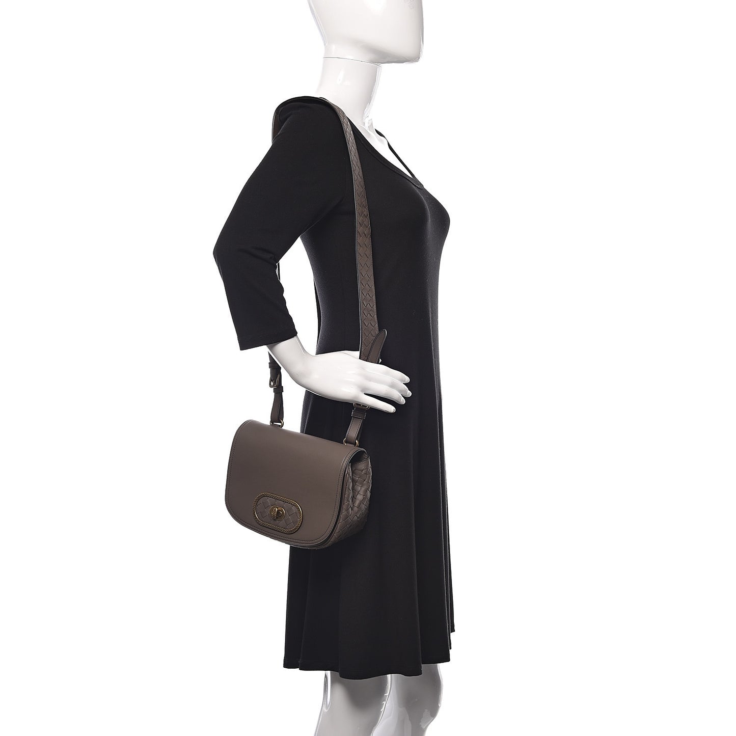 Nappa Intrecciato BV Luna Shoulder Bag New Steel