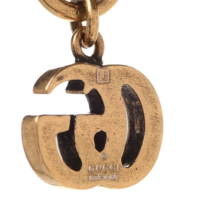 Gucci Metal Crystal Pearl Lion Head Necklace Aged Gold 5 of 7