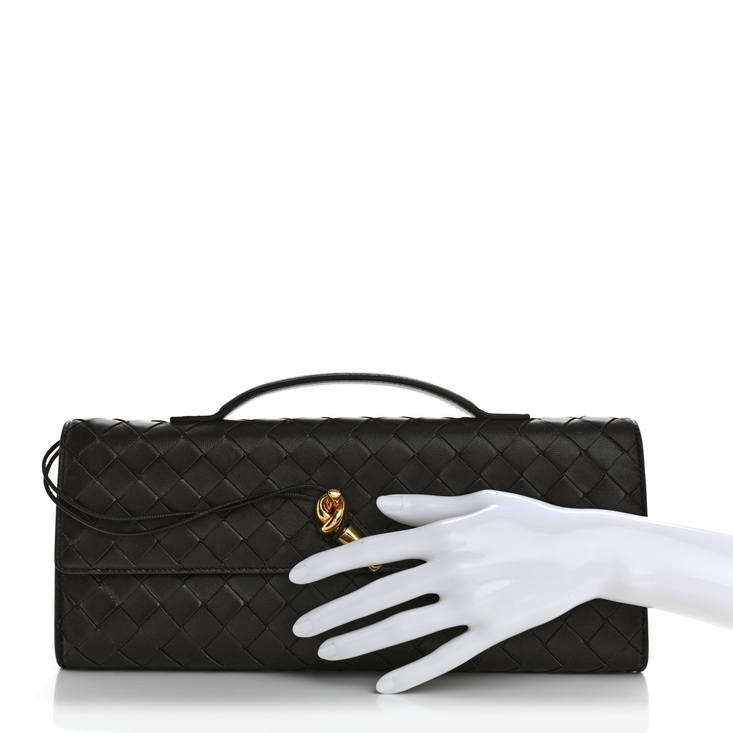 Bottega Veneta Nappa Intrecciato Long Andiamo Top Handle Clutch Fondant 2 of 10