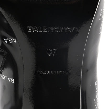 Balenciaga Patent Allover Logo Ankle Boots 37 Black 6 of 8