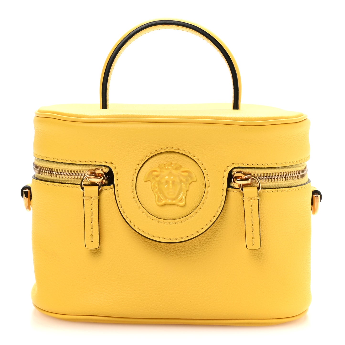 Grained Calfskin Medusa Vanity Case Yellow