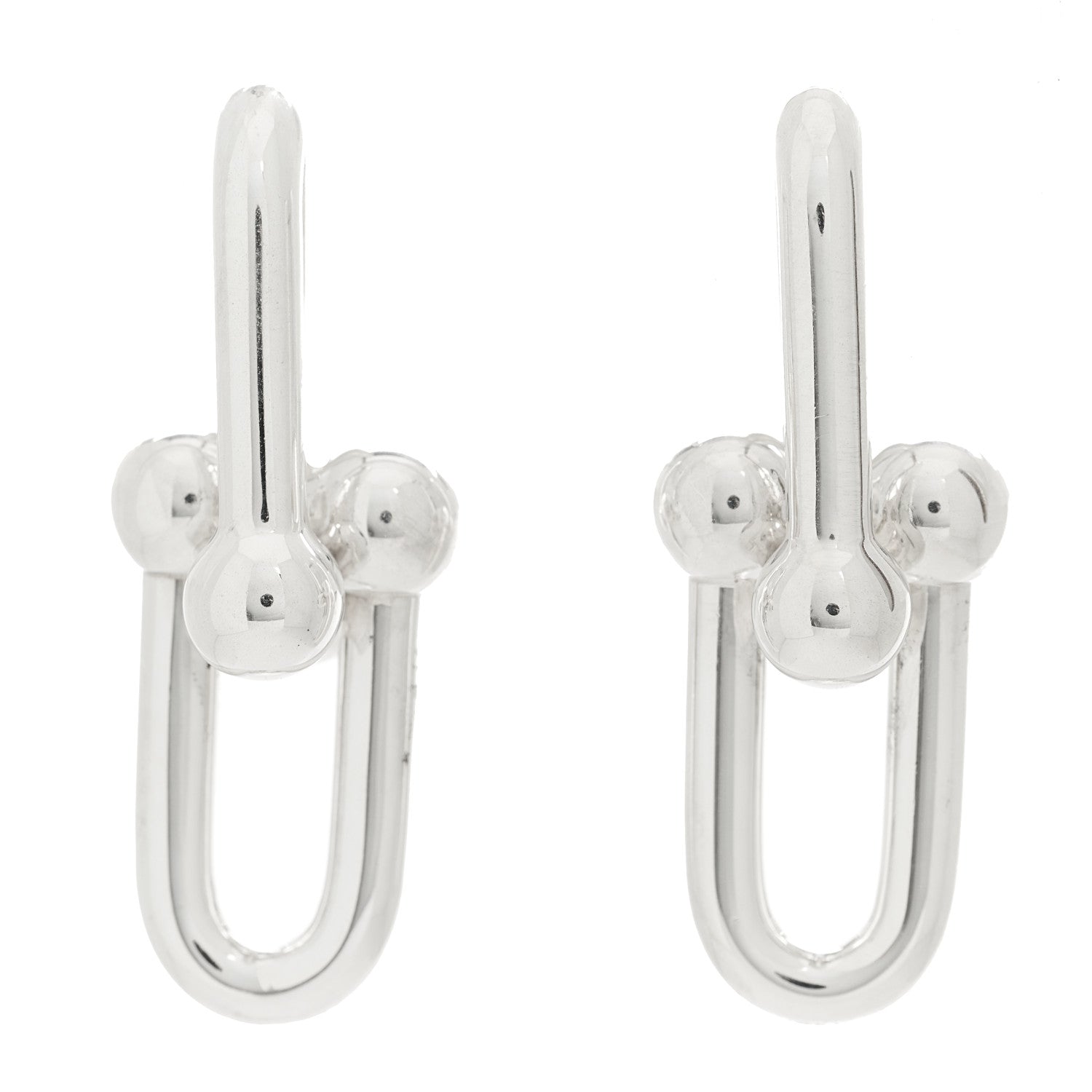 Tiffany Sterling Silver Large HardWear Link Earrings 1 of 5