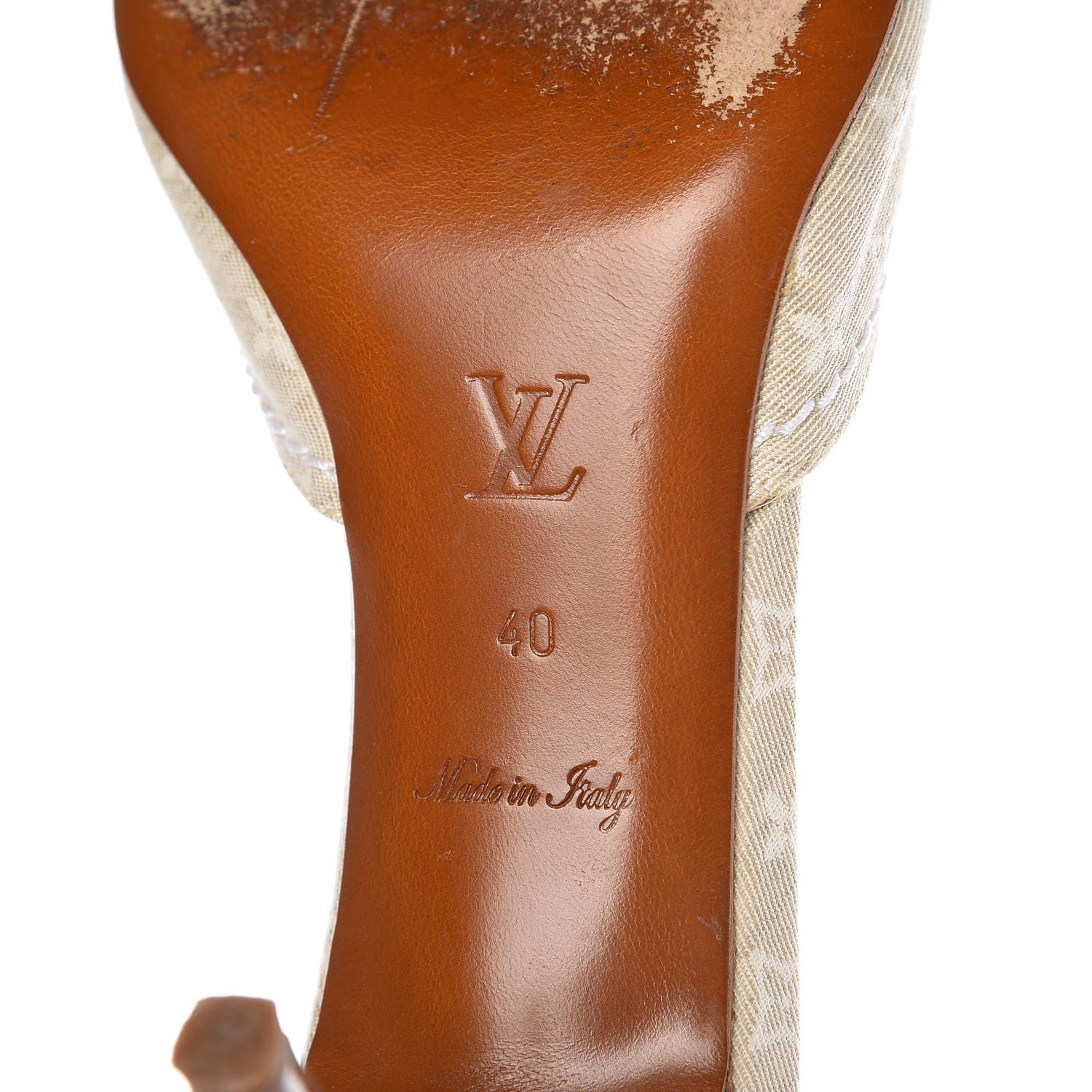 Louis Vuitton Mini Lin Bow Mules 40 Dune 8 of 12