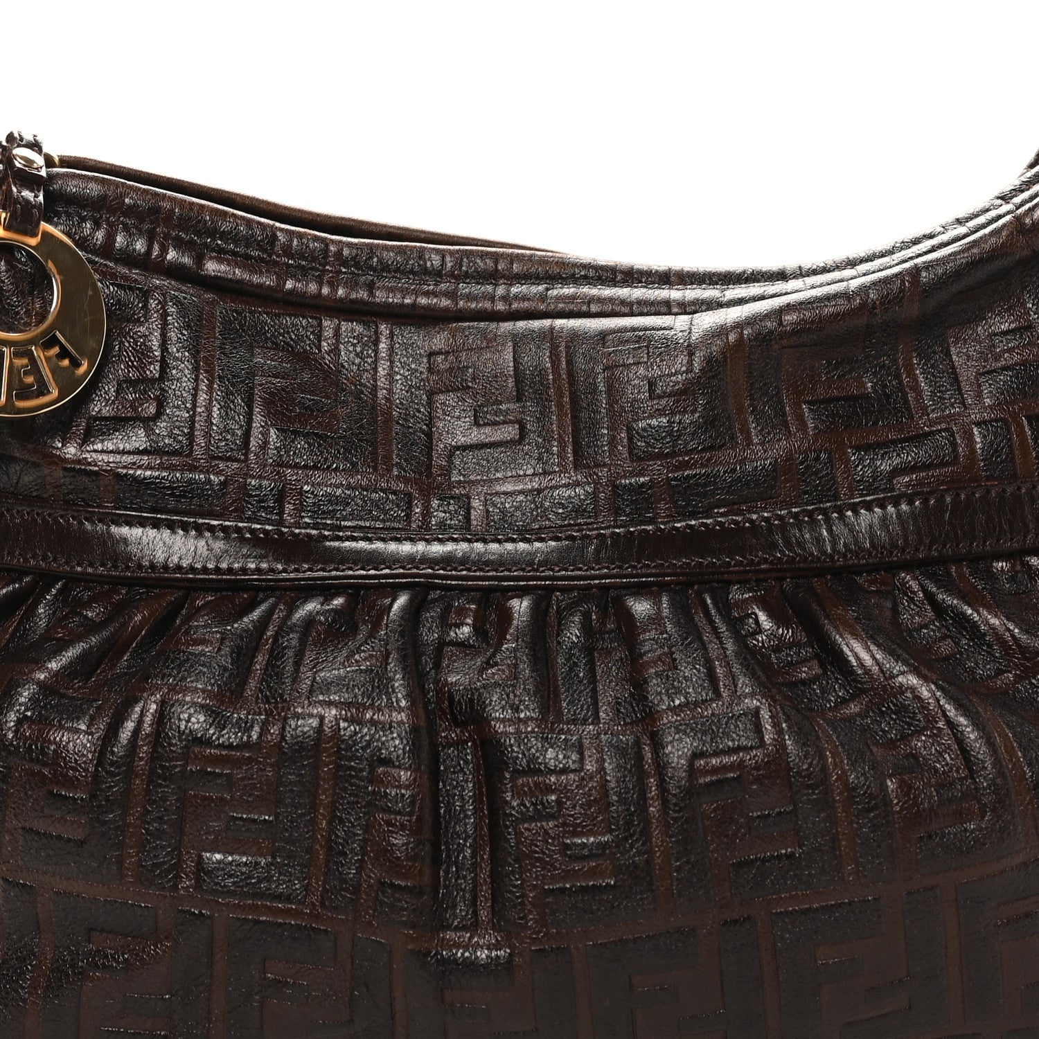 Fendi Vitello FF Embossed Chef Shopper Tote Testa Di Moro 6 of 8