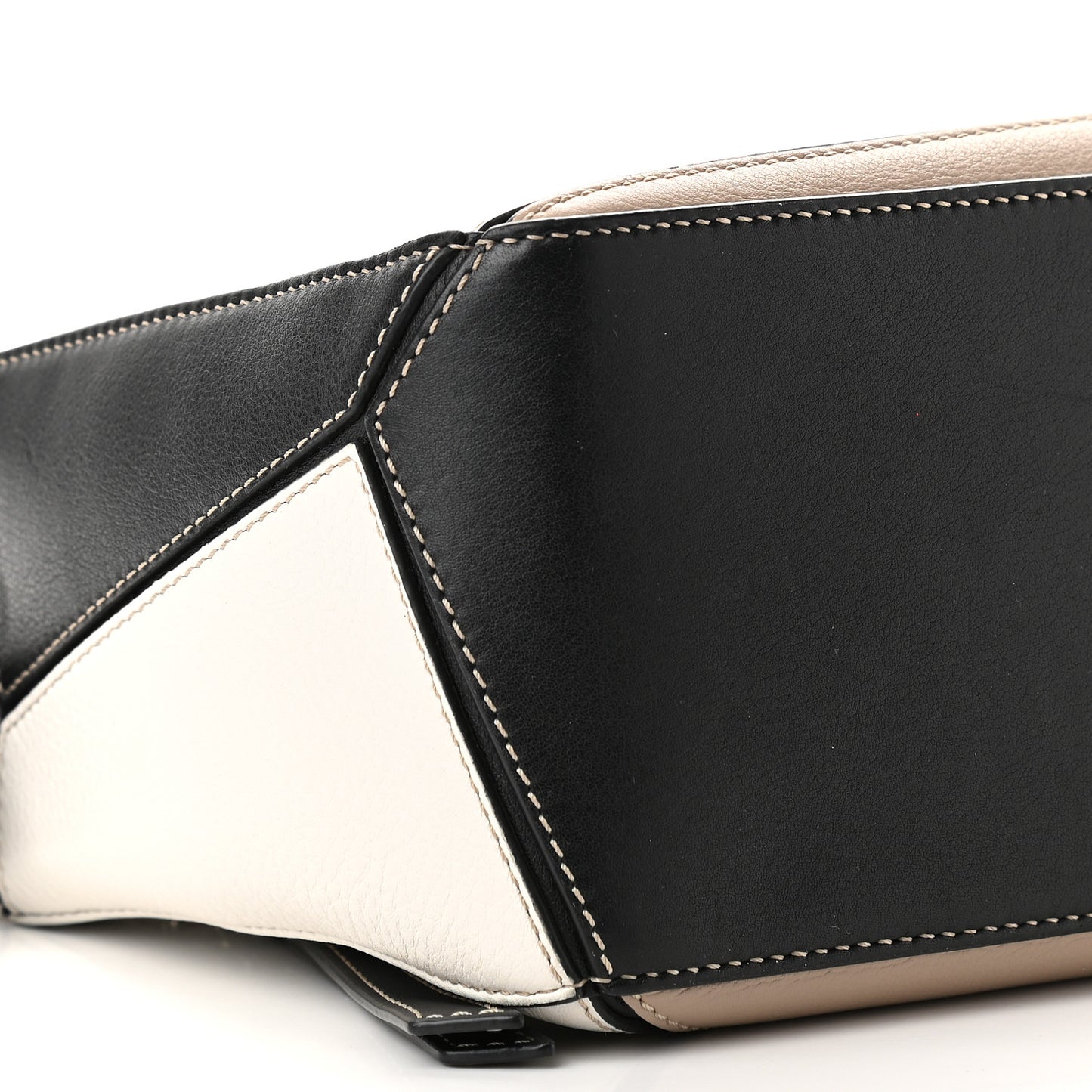 Calfskin Small Puzzle Bag Black Taupe