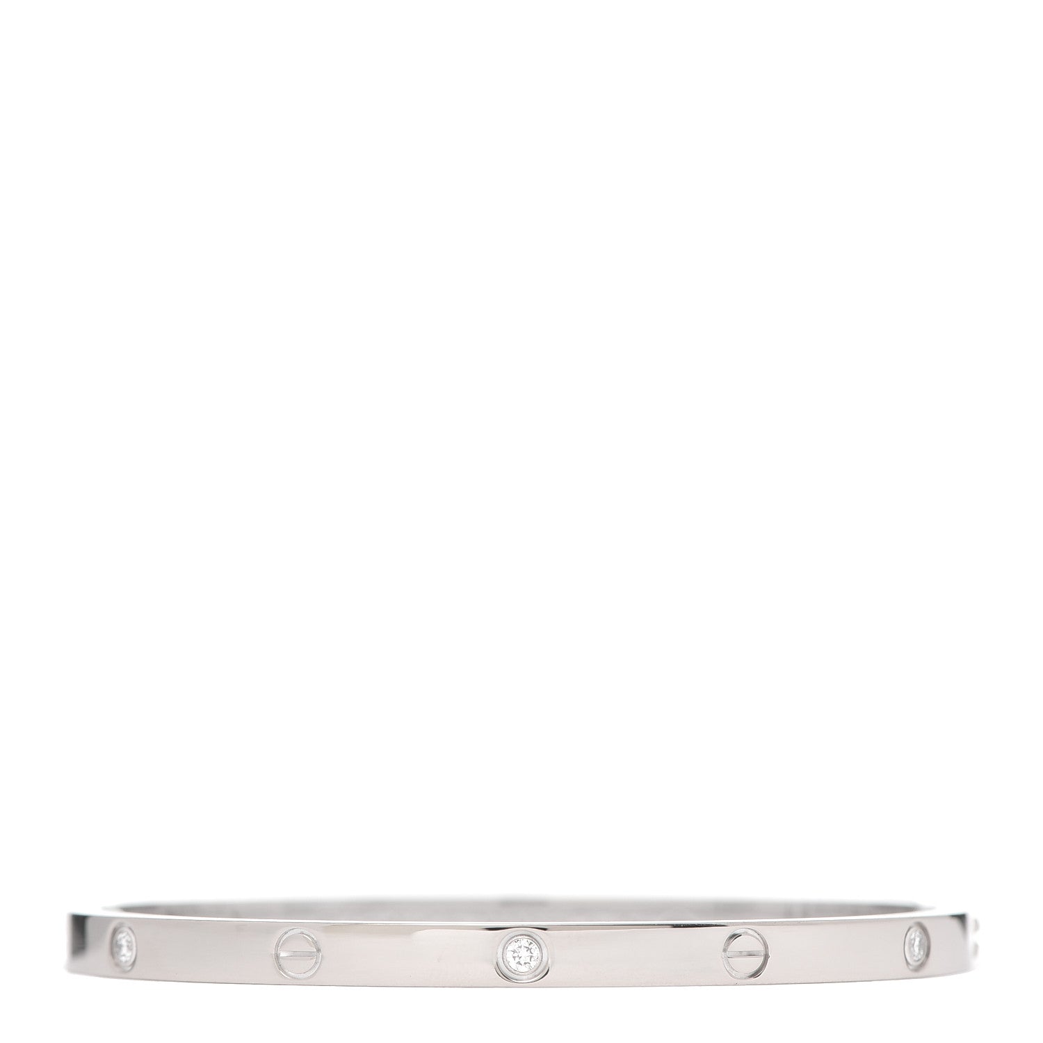 Cartier 18K White Gold 6 Diamond Small LOVE Bracelet 15 1 of 7