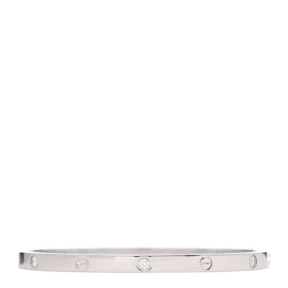 Cartier 18K White Gold 6 Diamond Small LOVE Bracelet 15 1 of 7
