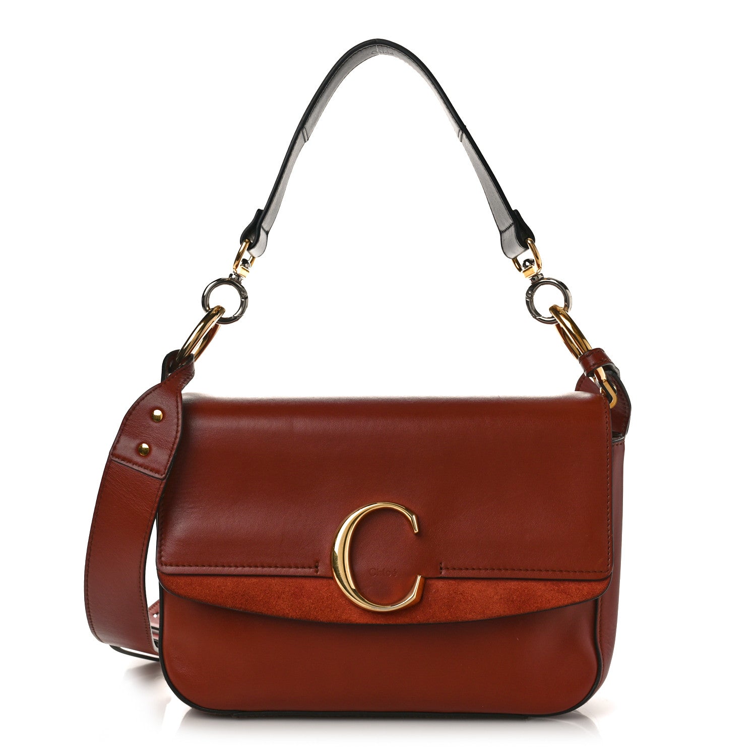 Chloe Calfskin Small C Double Carry Sepia Brown 1 of 9