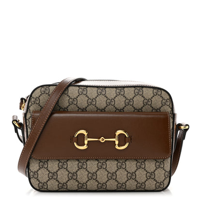 Gucci GG Supreme Monogram Small Horsebit 1955 Shoulder Bag Beige Brown Sugar 1 of 10