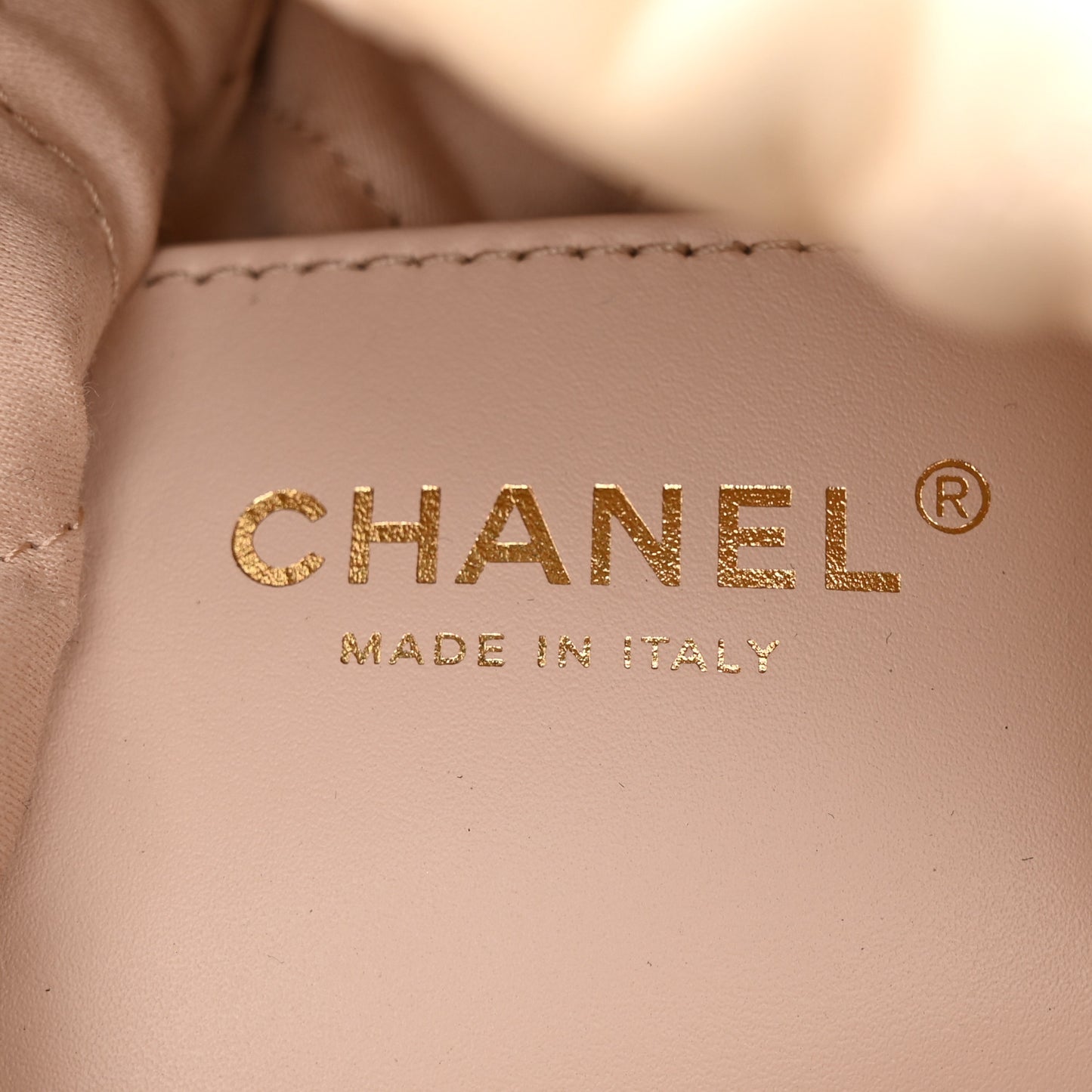 Pearly Shaded Calfskin Quilted Mini Chanel 22 Ecru Golden