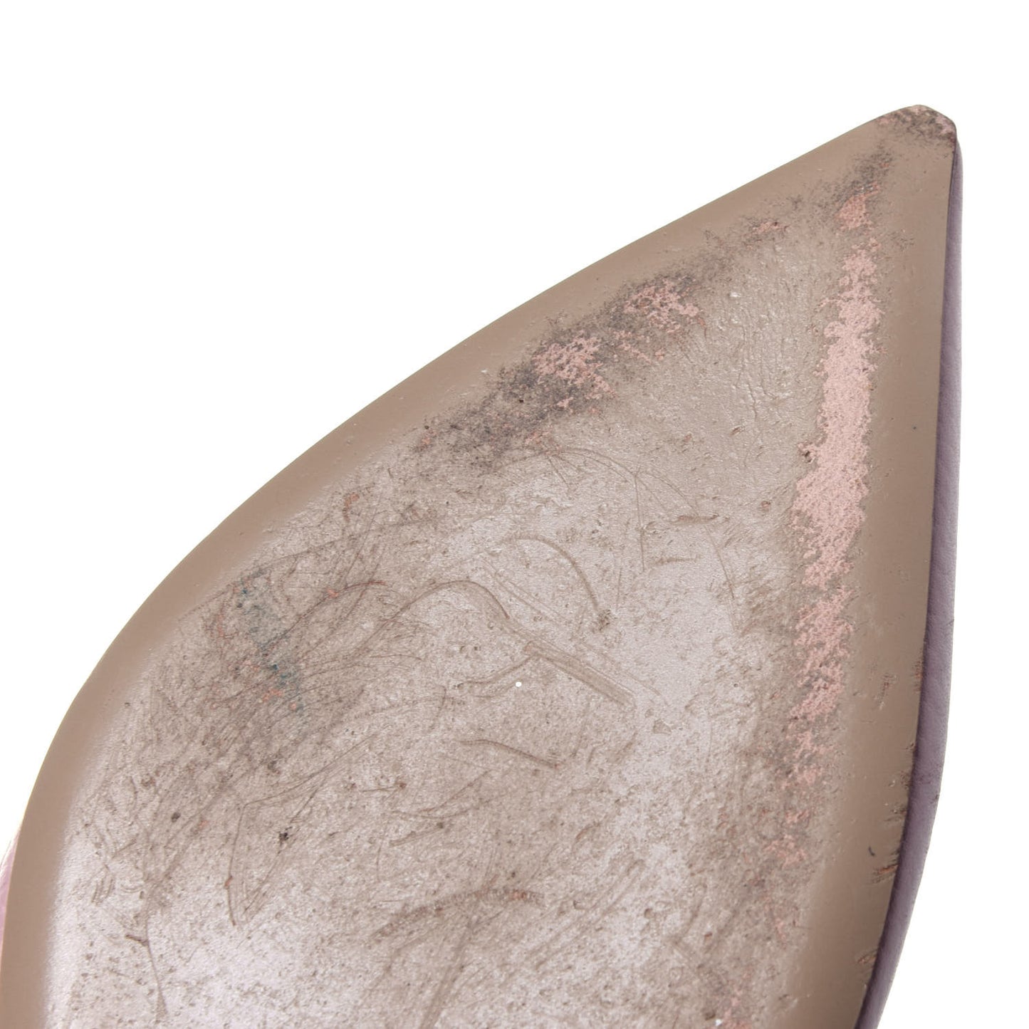 Pebbled Calfskin Rockstud Ballerina Flats 39.5 Water Rose