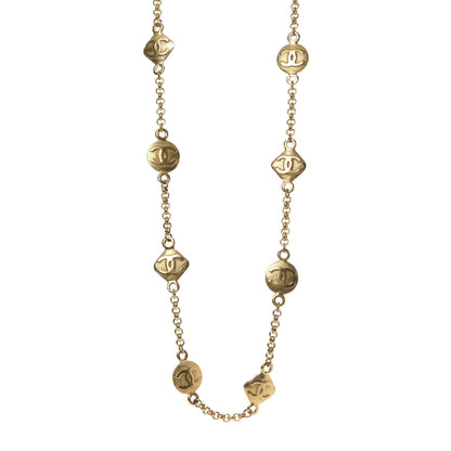 Chanel CC Medallion Chain Necklace Gold 1 of 6
