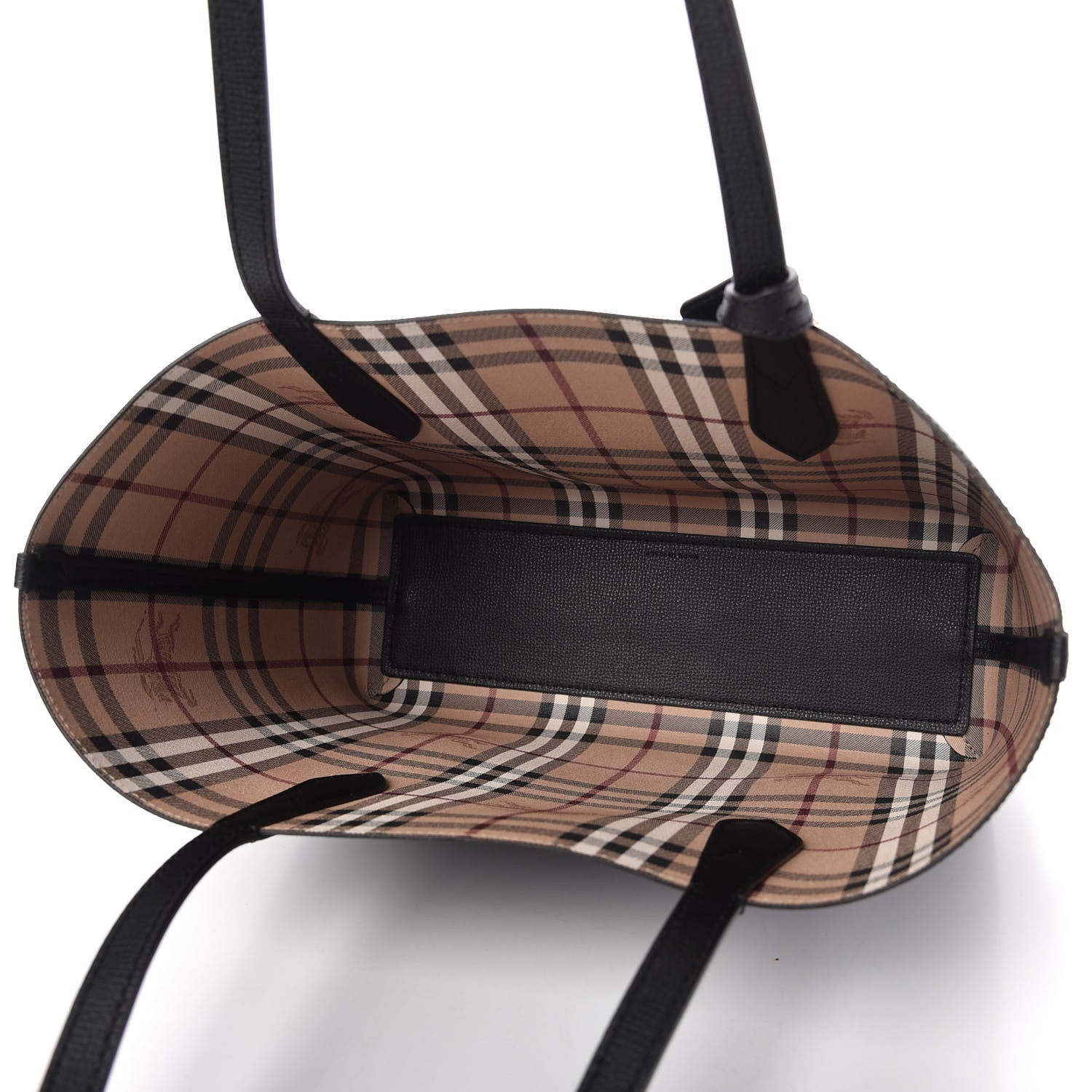 Burberry Grainy Calfskin Haymarket Check Medium Reversible Tote Black 5 of 10