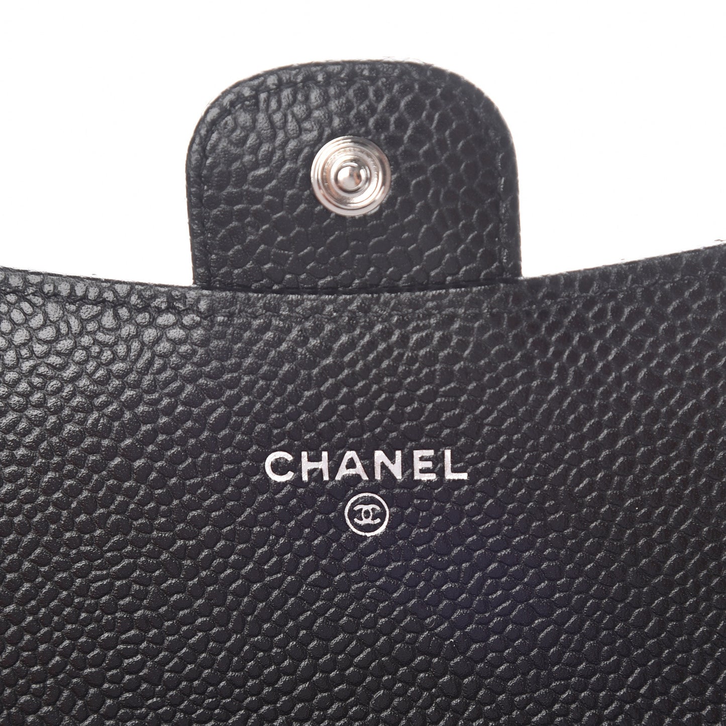 Caviar Quilted Large Gusset Flap Wallet Black