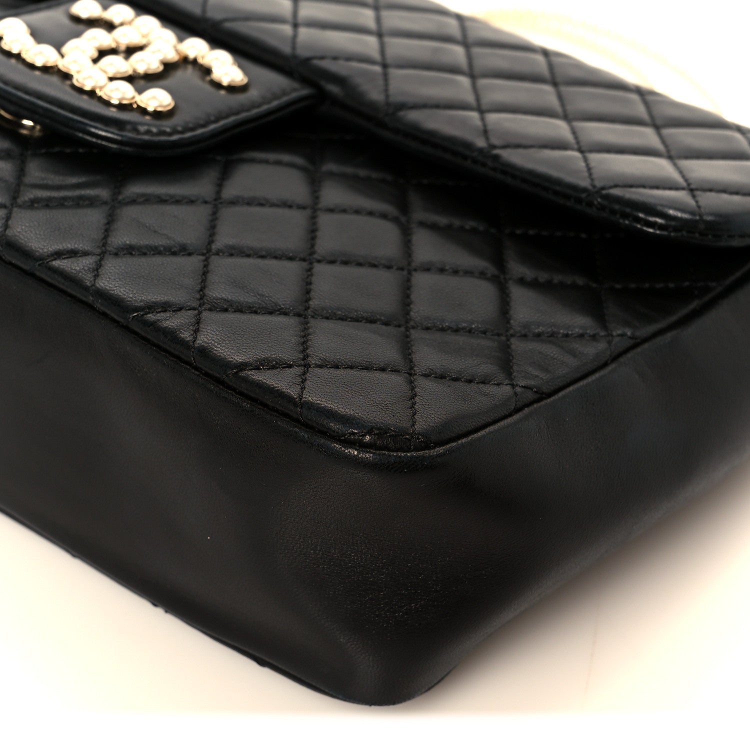 Chanel Lambskin Quilted Medium Westminster Pearl Flap Black 10 of 10