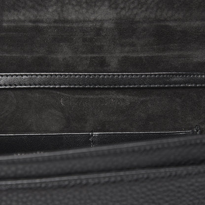 Christian Dior Grained Calfskin Diorama Wallet on Chain Pouch Black 6 of 8