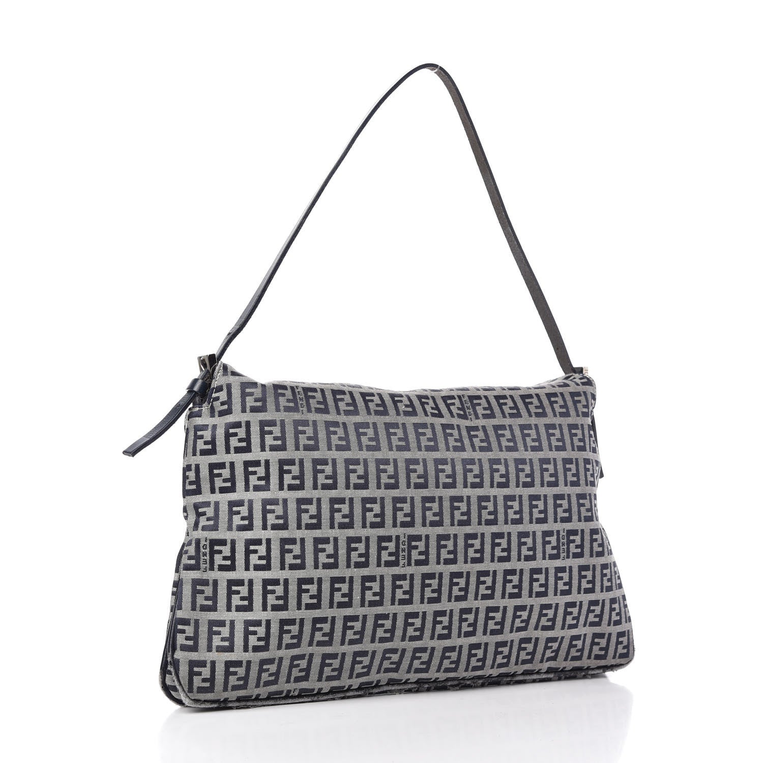 Fendi Zucchino Mama Baguette Double Flap Navy 3 of 8