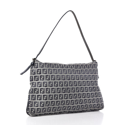 Fendi Zucchino Mama Baguette Double Flap Navy 3 of 8