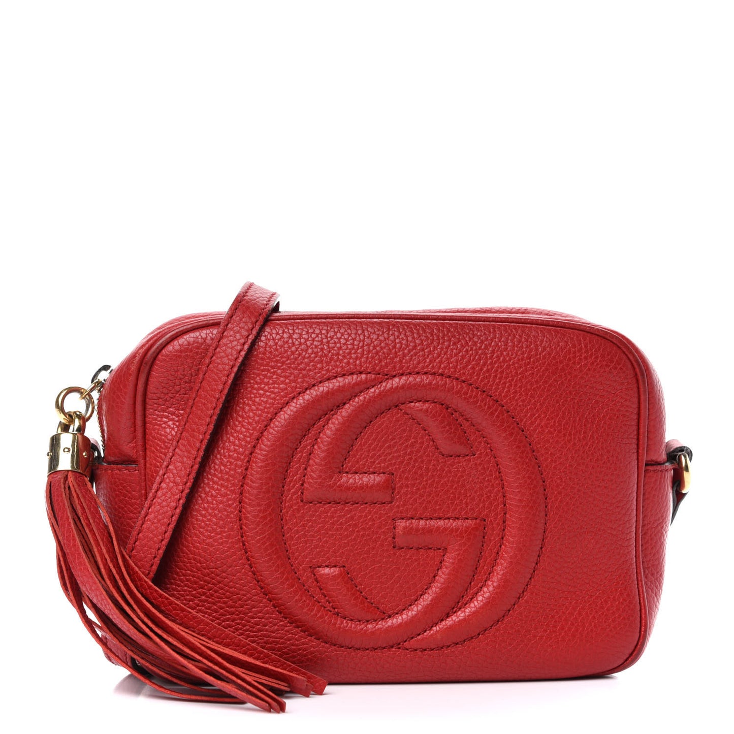 Pebbled Calfskin Small Soho Disco Bag Tabasco Red