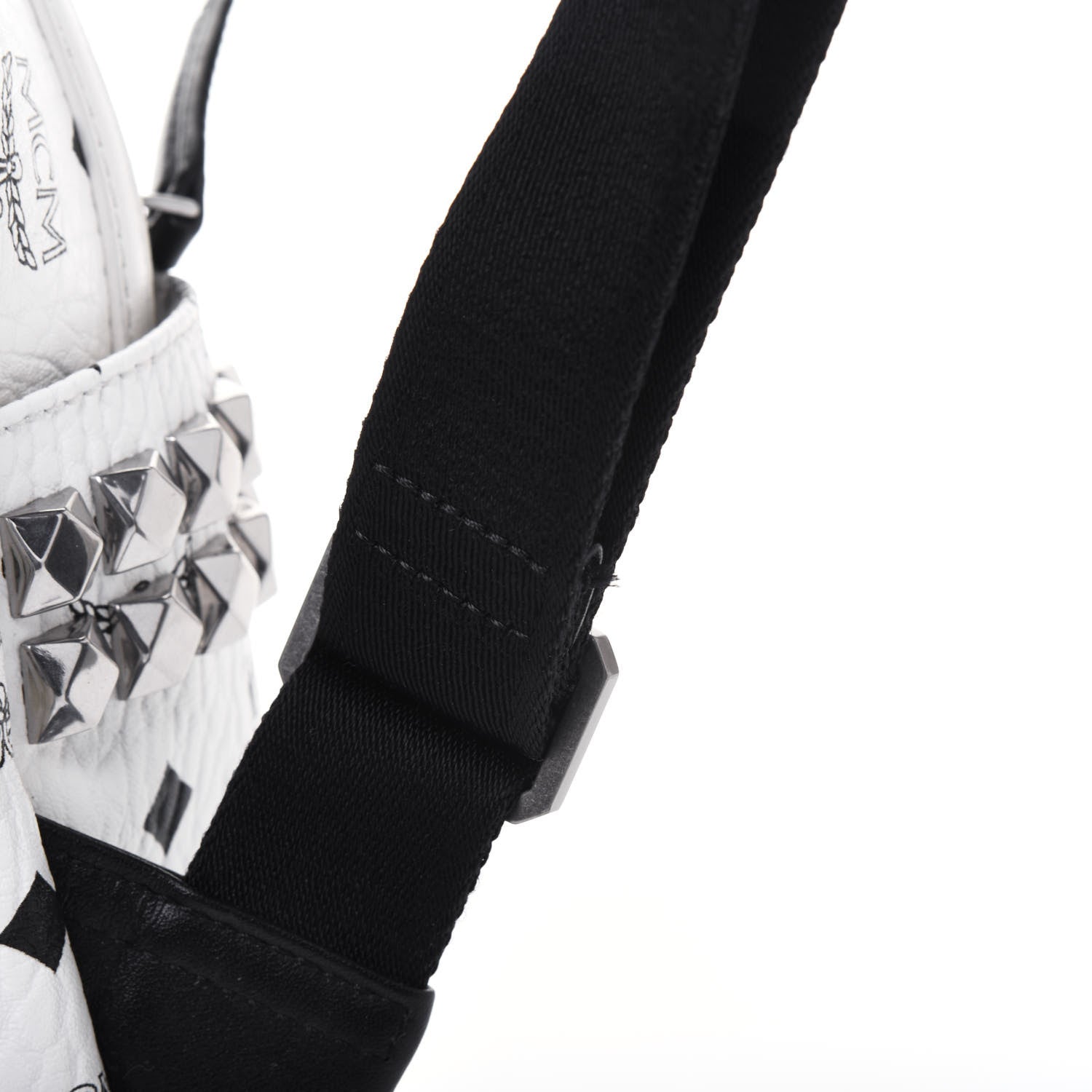 MCM Visetos Small Side Stud Stark Backpack White 18 of 19