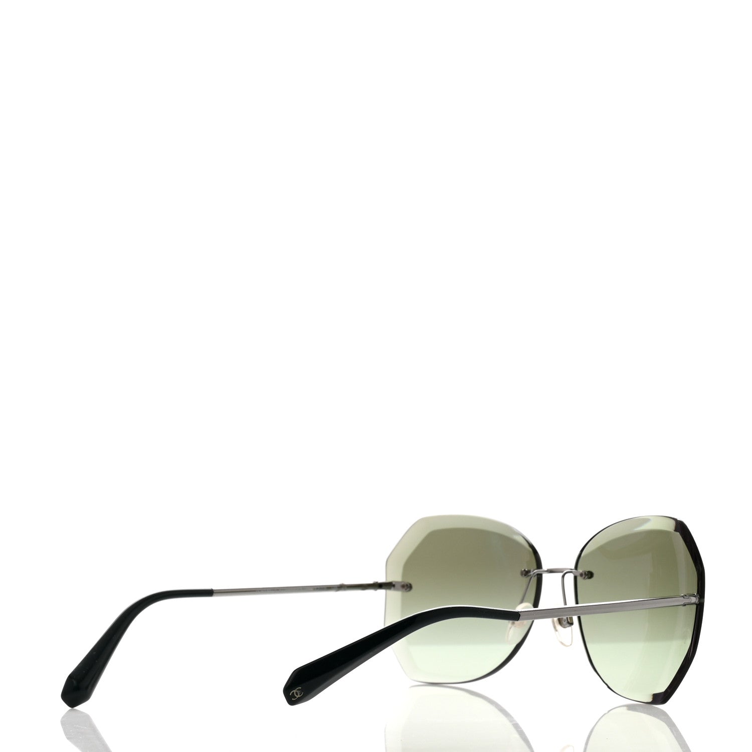 Chanel Metal Spring Round Sunglasses 4220 Gunmetal Green 4 of 6