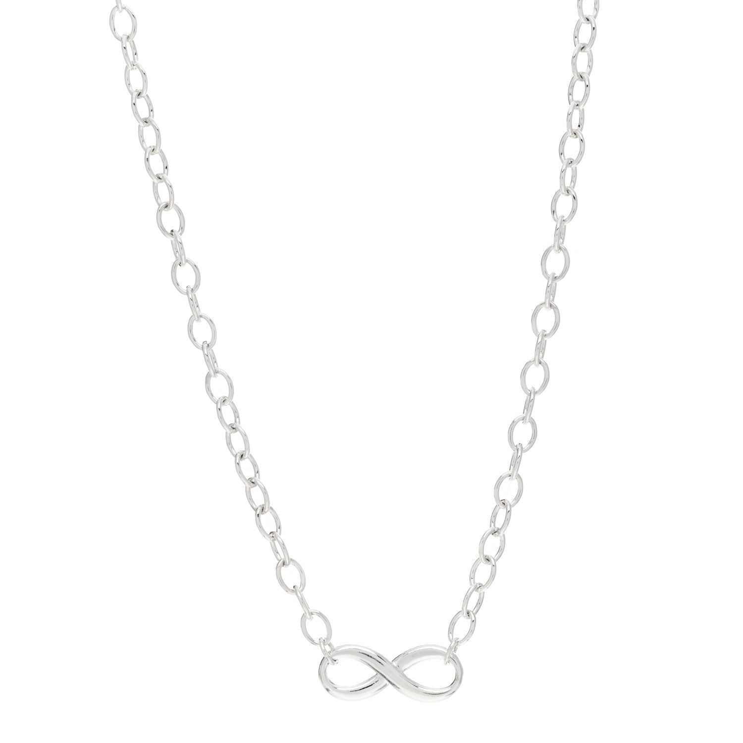 Tiffany Sterling Silver Narrow Infinity Link Necklace 1 of 4