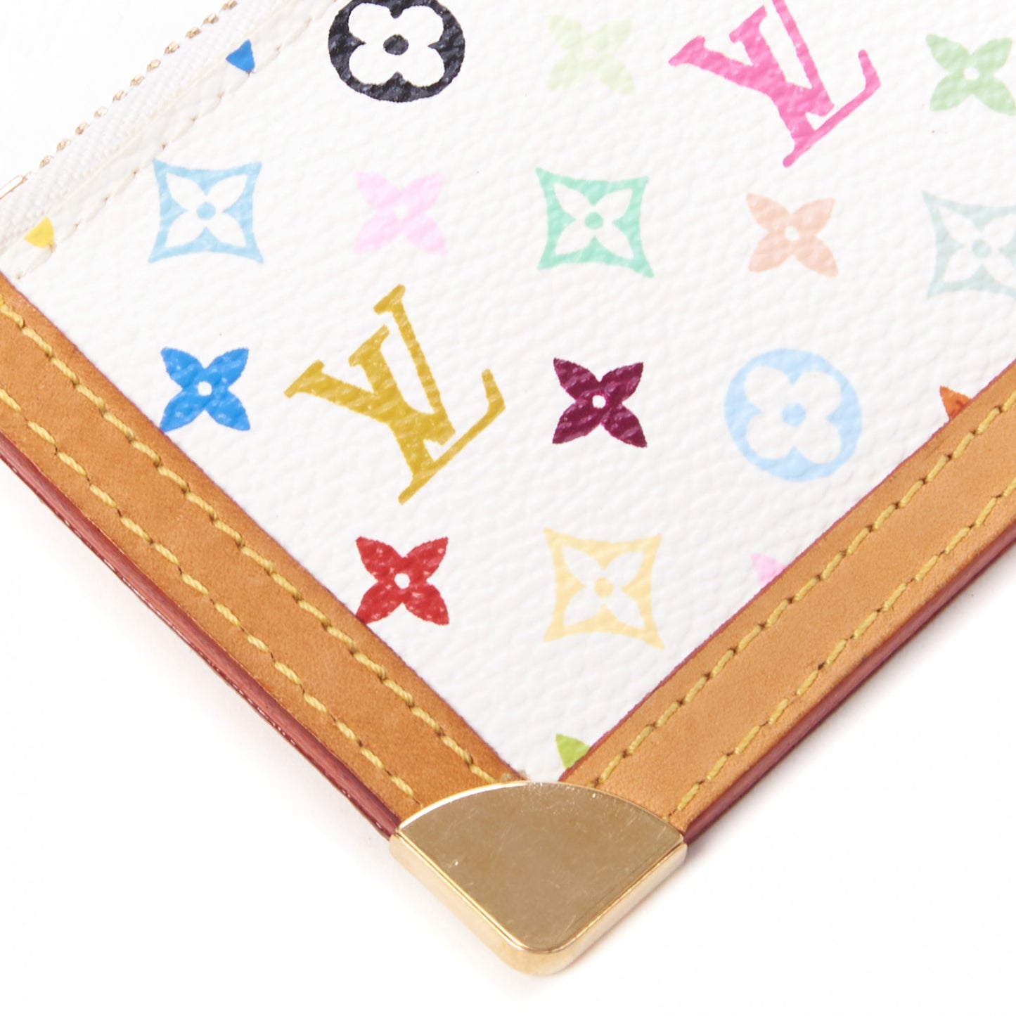 Monogram Multicolor Key Pouch White
