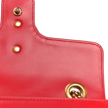 Gucci Calfskin Matelasse Mini GG Marmont Shoulder Bag Hibiscus Red 23 of 25