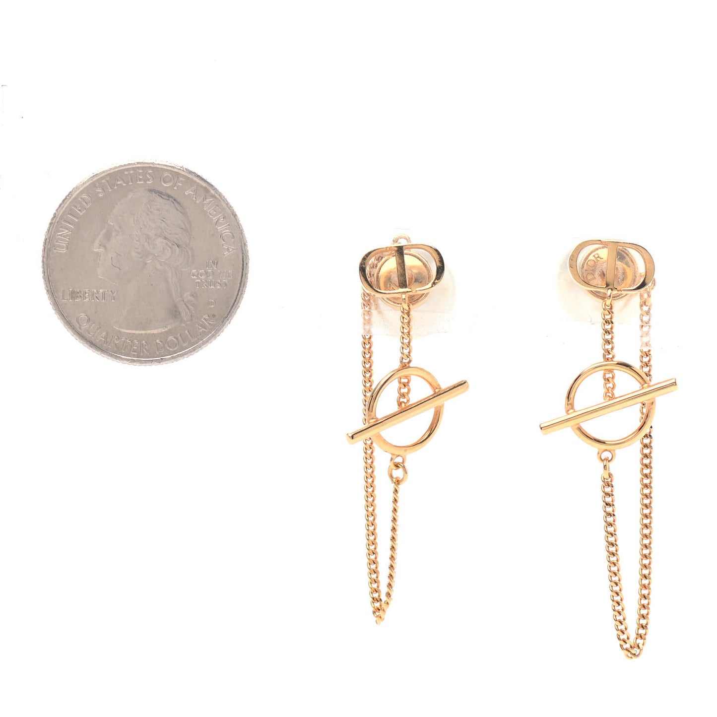 Pearl Tribales Dangle Chain Earrings Gold